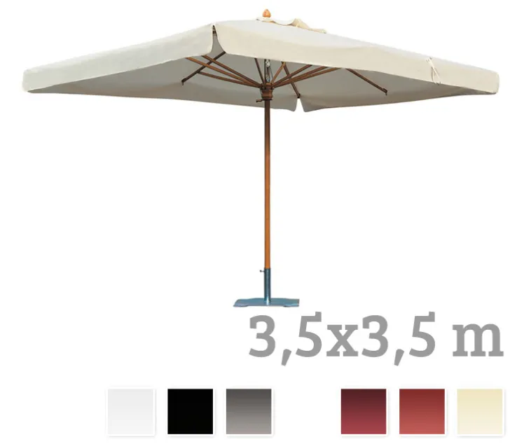 Sonnenschirm SCOLARO �Palladio Standard 3,5x3,5� Stockschirm, Holzschirm Parasol
